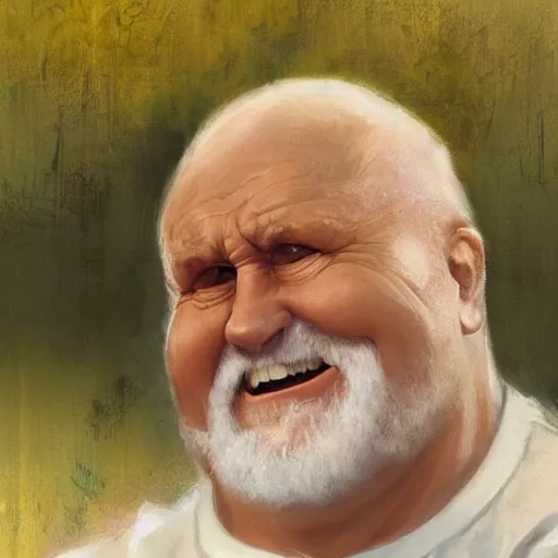 Prompt: Portrait of internet meme hide the pain harold, by greg rutkowski, artstation, award winning, stock photo