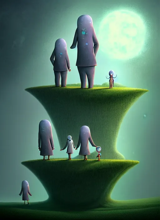 Image similar to gediminas pranckevicius mriimage of detailed image of a creepy family in the deep space by