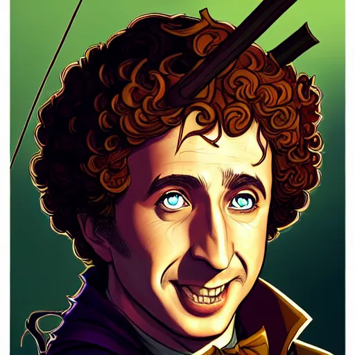 Prompt: a fantasy comic - style full portrait of young gene wilder as robin hood, digital illustration by ken taylor and sana takeda and jenny frison, character design, concept art, fine inking lines, vivid colors, dnd, highly detailed!, hd, 4 k, trending on artstation