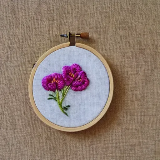 Image similar to a tiny beautiful handmade embroidery of a woman. hand embroidery.