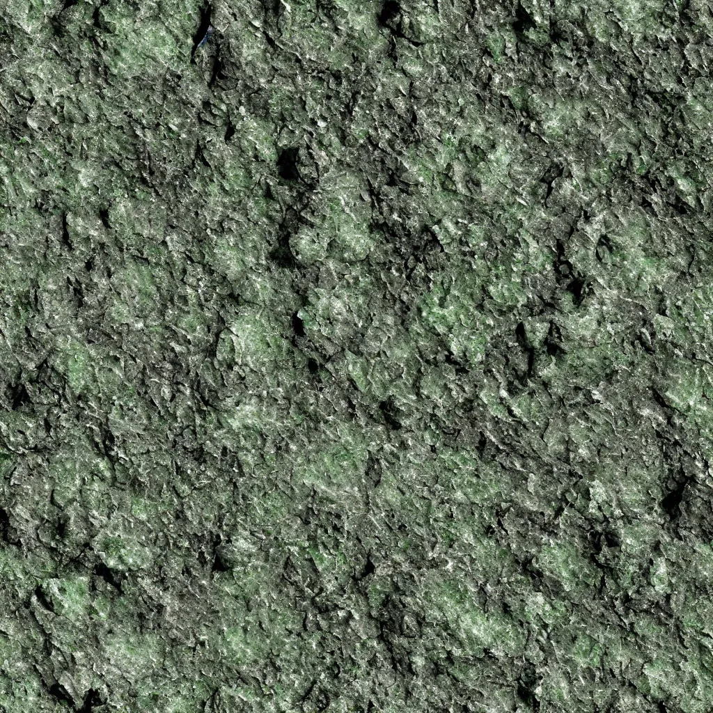 Image similar to long green crystals sticking out of the rock surface, detailed ground terrain albedo texture, flat, 2 d texture, seamless