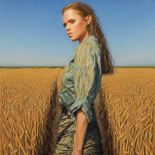 Image similar to tetrapac in a cornfield, art by donato giancola and greg rutkowski, realistic face, digital art, trending on artstation, symmetry!!