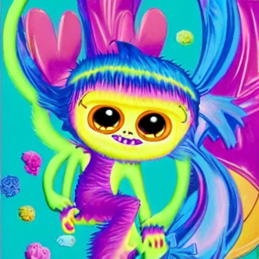 Prompt: boo from monsters inc, lisa frank style