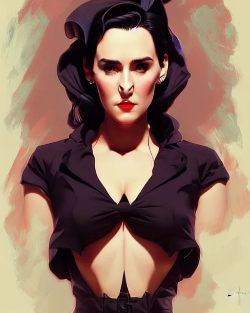 Image similar to a pin up and beautiful fashion charming dreamlke jennifer connelly, symmetrical face, symmetrical eyes, character art, art by artgerm lau and wlop and and ilya kuvshinov and john singer sargent, joshua middleton comic art