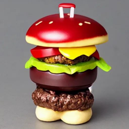 Prompt: a hamburger transformer toy from mcdonald ’ s
