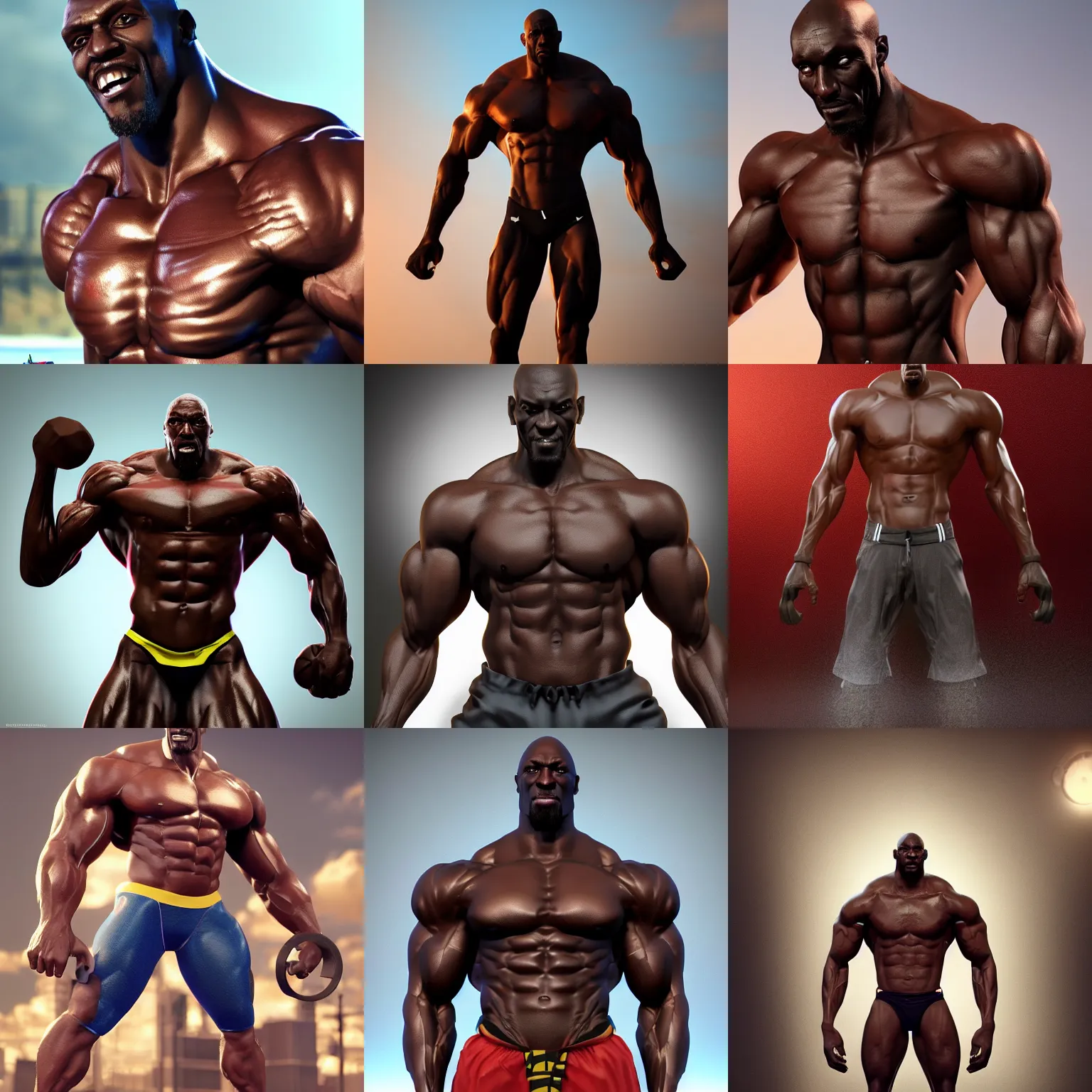 Prompt: chad muscular defined Kevin Garnett flexing, octane render trending on artstation digital art