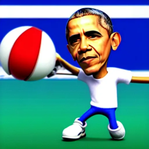 Image similar to barack obama plays wii sports with sonic the hedgehog