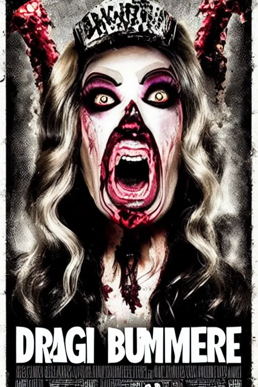 Prompt: drag queen monster zombie horror movie poster