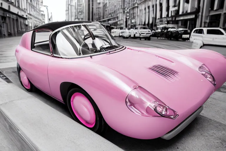 Image similar to Elegant photography of the pink panther car