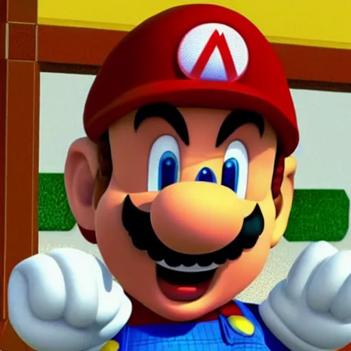 Image similar to tom hanks as mario in mario 6 4 for the nintendo 6 4, video game screenshot