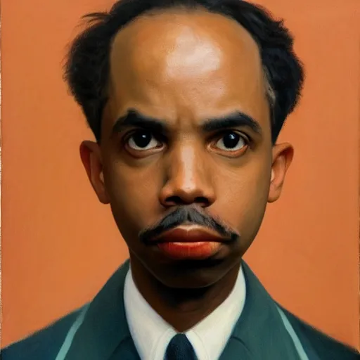 Prompt: Official Portrait of the United States President Earl Sweatshirt, 1962. Oil on Canvas Painting by Bo Bartlett. National Archives