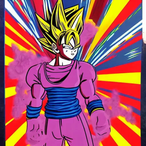 Image similar to 1 9 6 0 s psychedelic poster for dragon ball z