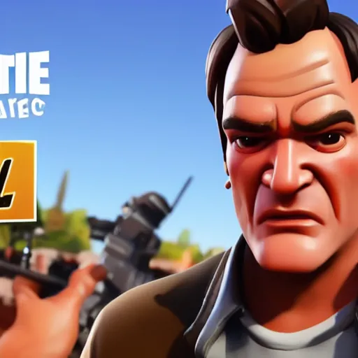 Image similar to a detailed portrait of quentin tarantino in fortnite, unreal engine 5 rendered, incredibly highly detailed and realistic, 8 k, sharp focus, studio quality