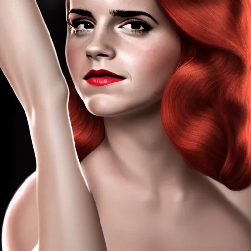 Image similar to Emma Watson as Jessica Rabbit, (EOS 5DS R, ISO100, f/8, 1/125, modelsociety, symmetric balance)