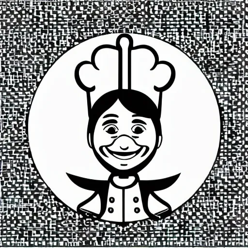 Image similar to portrait of a cook or chef smiling at the camera, cartoon, digital art, symmetrical face