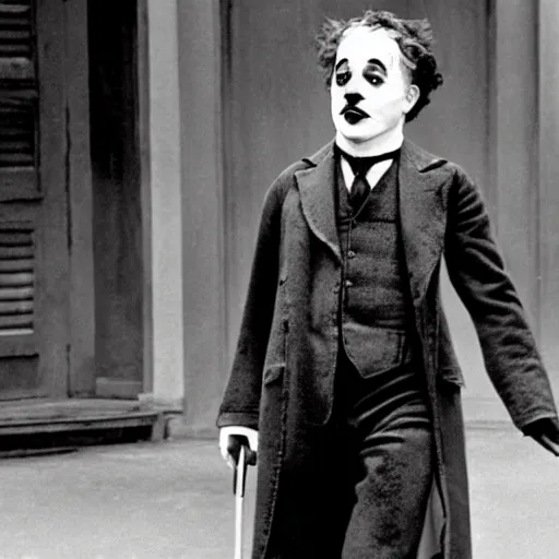 Prompt: A still of Charlie Chaplin in Joker (2019)