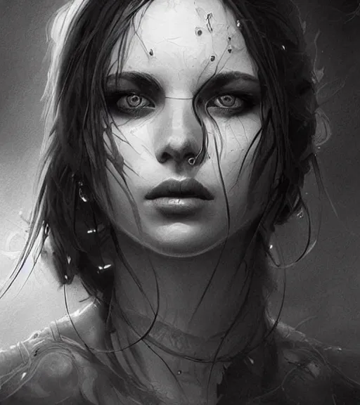 Prompt: johanson, beautiful piercing eyes, realistic face, black and white drawing, in the style of greg rutkowski, fantasy, amazing detail, epic, intricate, elegant, smooth, sharp focus
