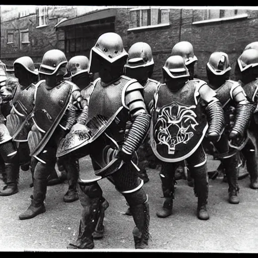 Prompt: a photo taken on a phone of a group of pike men wearing helmets getting ready to charge into battle.