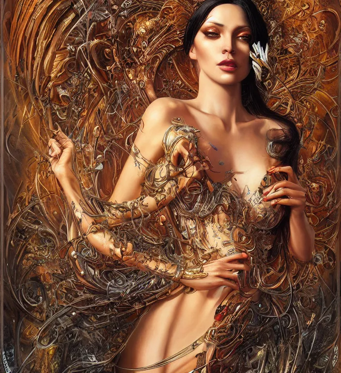 Image similar to a goddess, smooth, coherent, high detailed, by Karol Bak, unreal engine