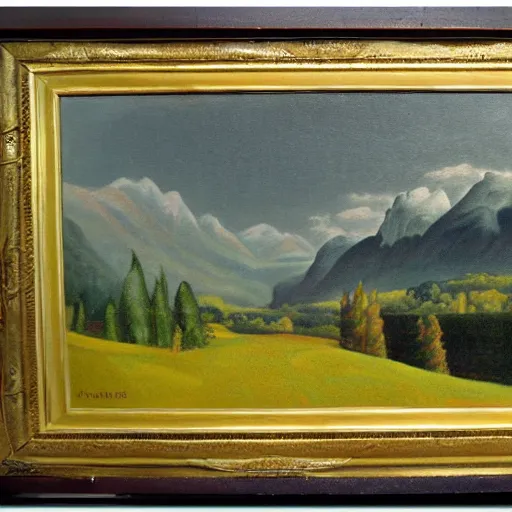 Image similar to painting of a landscape, by hitler
