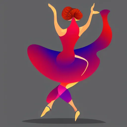 Image similar to a vector illustration of a beautiful woman dancing, complex shading, highly detailed, adobe illustrator, digital art, trending on artstation