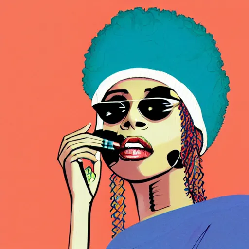 Album Art Of Erykah Badu Smoking Weed By Sachin Teng + 