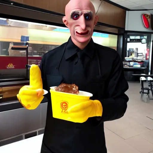 Image similar to count orlok working at maccas