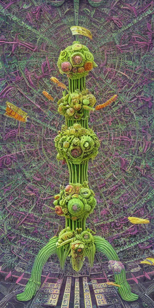 Image similar to colossal psyhedelic alien flower made from worst mankind ideas in the middle of abandoned post soviet constructivist cityscape, Stalinist architecture, ultradetailed, Intricate by Hayao Miyazaki and Josan Gonzalez and Giuseppe Arcimboldo and Wes Anderson and H.R. Giger