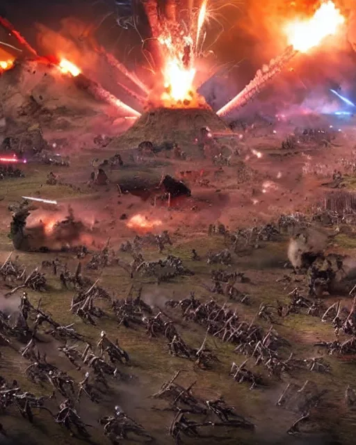 Prompt: battle between aliens and primitive people. battlefield close-up. many explosions, blaster cannons and spears, hyper realistic, 4k, 8k, cinematik