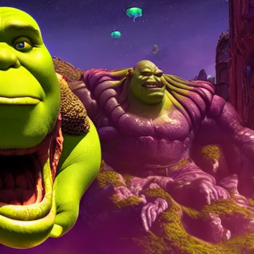 Free: thanos Shrek As Thanos #ogre #avengers - Shrek Png, Transparent  