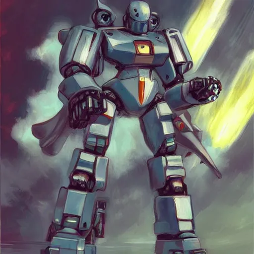 Image similar to combat mecha by fiona staples, fernando botero