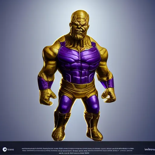 Image similar to A chibi version of thanos , studio lighting, white background, blender, trending on artstation, 8k, highly detailed