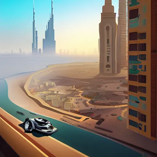 Image similar to gta : dubai, by goro fujita