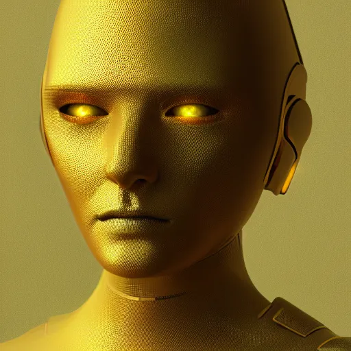 Image similar to centered portrait of a mechanical robot, sci fi character concept, science fiction, futuristic, medium shot, symmetrical face, elegant pose, illustration, slender, cinematic lighting, hyperdetailed, cgsociety, 8k, high resolution, single face, insanely detailed and intricate, octane render, golden ratio, vfx, postprocessing,