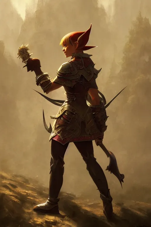 Image similar to dungeons and dragons warrior elf character full body side profile portrait, dramatic light, dungeon background, 2 0 0 mm focal length, painted by stanley lau, painted by greg rutkowski, painted by stanley artgerm, digital art, trending on artstation