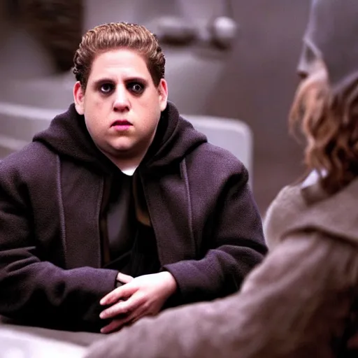 Image similar to jonah hill as evil anakin skywalker in star wars episode 3, 8k resolution, full HD, cinematic lighting, award winning, anatomically correct