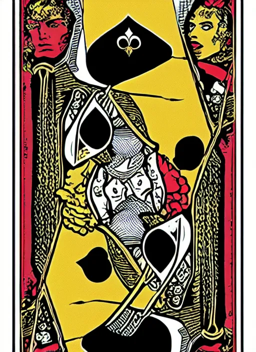 Image similar to queen of spades playing card in the style of marvel