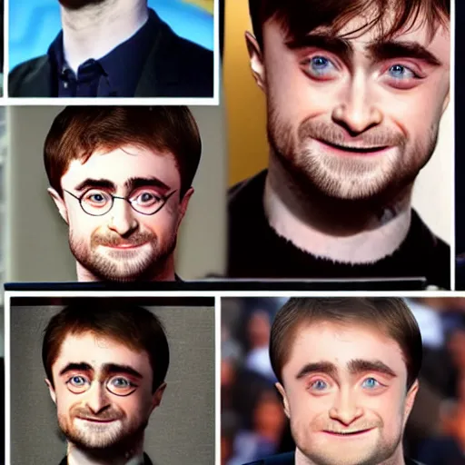 Prompt: daniel radcliffe in the style of mount rushmore