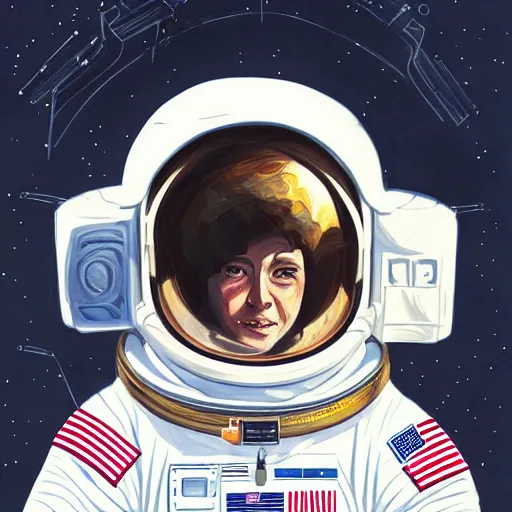 Image similar to astronaut, portrait by bagshaw tom, illustration painting, detailed illustration, hd, digital art, overdetailed art, concept art, detailed, overdetailed art, concept art, trending on artstation