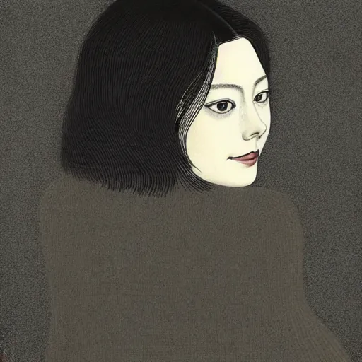 Image similar to “ emma stone portrait by ikenaga yasunari, drawing, realistic, sharp focus ”