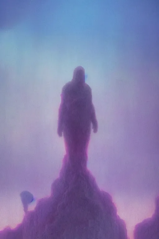 Prompt: 🌸🌈🍄::3, dreamlike, psychedelic, otherworldly, weird, cyberpunk, vaporware, interesting details, volumetric lighting, dramatic, fantasy, by Moebius, by zdzisław beksiński, Fantasy LUT, epic composition, 8k,