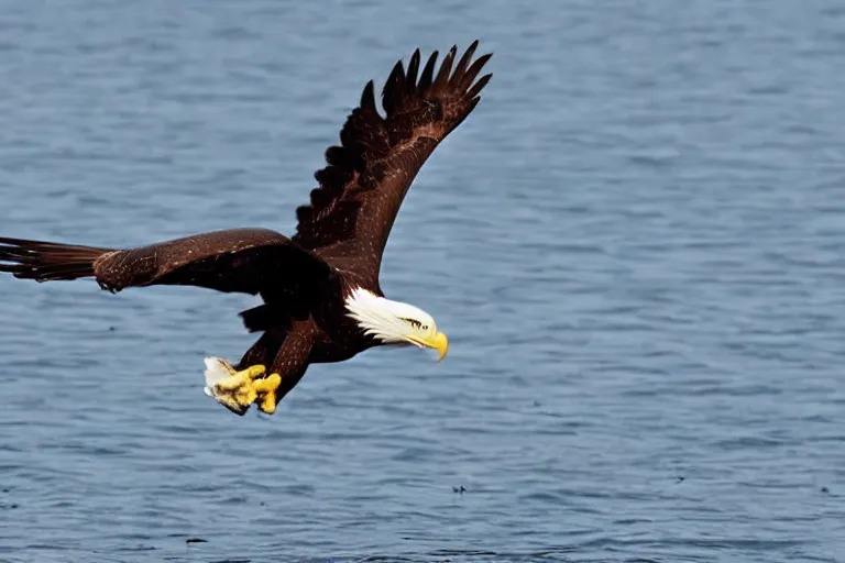 Image similar to national geographics photo of an eagle catching a fish