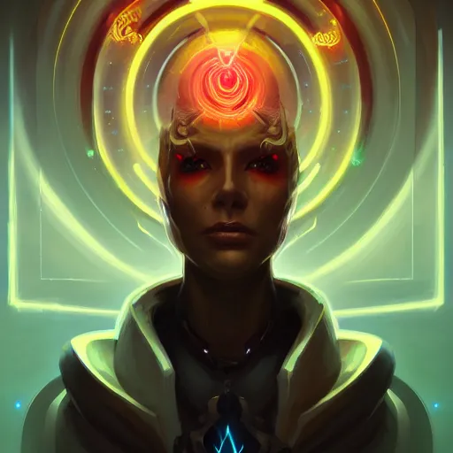 Image similar to a portrait of a cybernetic illuminati occultist, cyberpunk concept art by pete mohrbacher and wlop and artgerm and josan gonzales, digital art, highly detailed, intricate, sci-fi, sharp focus, Trending on Artstation HQ, deviantart, unreal engine 5, 4K UHD image