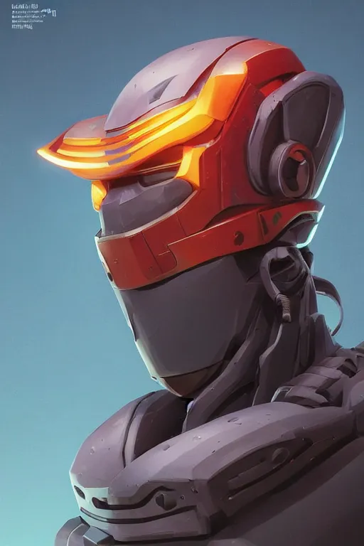 Image similar to epic mask helmet robot ninja portrait stylized as fornite style game design fanart by concept artist gervasio canda, behance hd by jesper ejsing, by rhads, makoto shinkai and lois van baarle, ilya kuvshinov, rossdraws global illumination radiating a glowing aura global illumination ray tracing hdr render in unreal engine 5