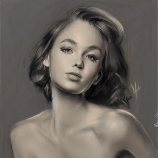 Image similar to charcoal sketch by art frahm and vladimir volegov