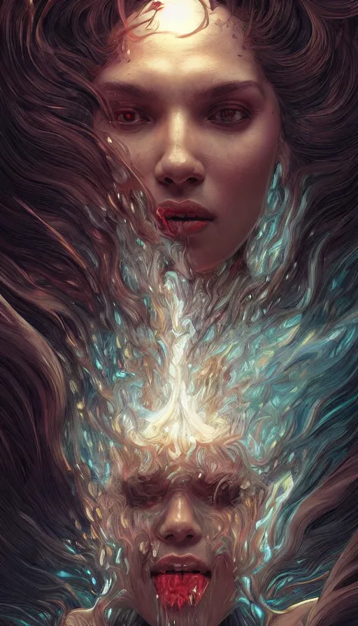 Prompt: scream, waterfalls from the eyes, fame of thrones, lord of daggers, neon, fibonacci, sweat drops, insane, intricate, highly detailed, digital painting, artstation, concept art, smooth, sharp focus, illustration, Unreal Engine 5, 8K, art by artgerm and greg rutkowski and alphonse mucha