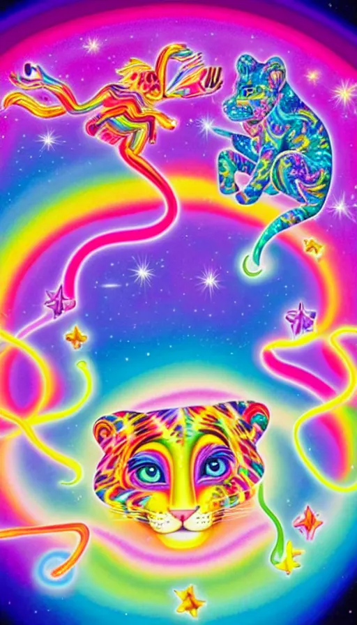 Image similar to the two complementary forces that make up all aspects and phenomena of life, by Lisa Frank,