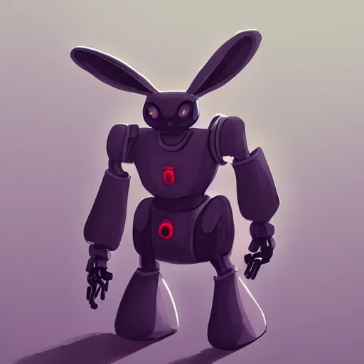 Prompt: rabbit robot in the style of dominik mayer artstation