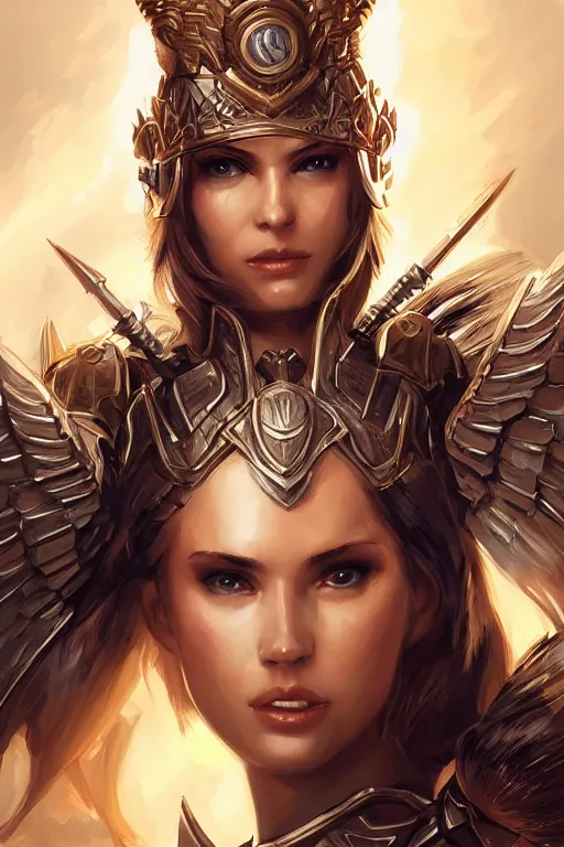 Image similar to amazon valkyrie athena, d & d, fantasy, portrait, highly detailed, headshot, digital painting, trending on artstation, concept art, sharp focus, illustration, art by artgerm and greg rutkowski and magali villeneuve