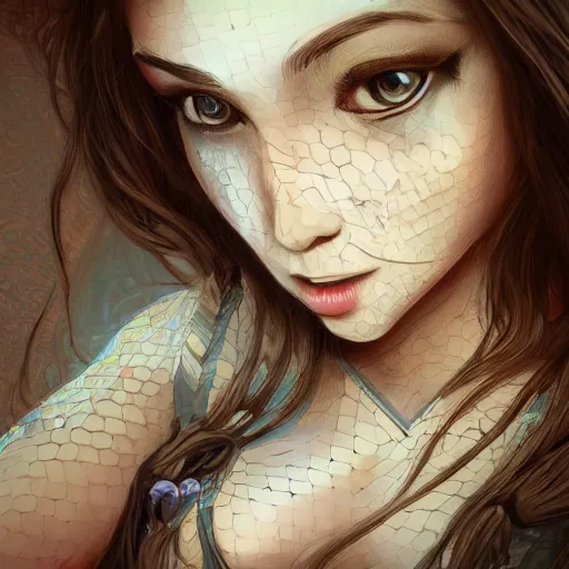 Prompt: sweet dreams ai selfie, trending on artstation, highly detailed, illustrated